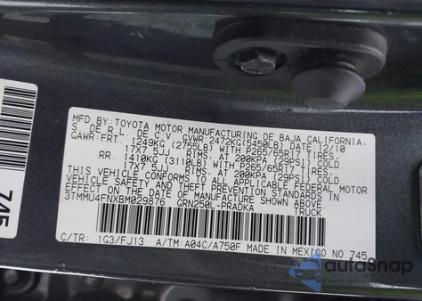 2011 Toyota Tacoma Base V6 из США, поврежденный, VIN 3TMMU4FNXBM029876